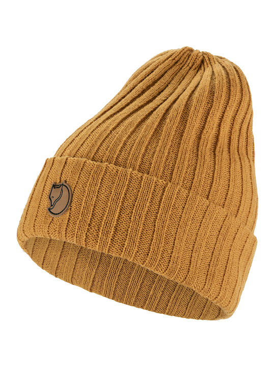 Fjallraven Byron Beanie Frauen Beanie mit Rippstrick in Gelb Farbe