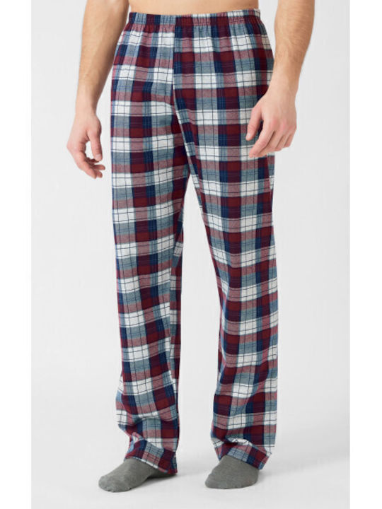 Minerva Men's Winter Pajama Pants Grey, Bordeaux