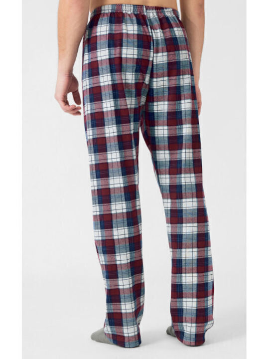 Minerva Men's Winter Pajama Pants Grey, Bordeaux
