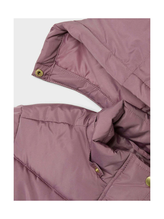 Name It Kids Quilted Jacket Long with Hood SOAPY MILL