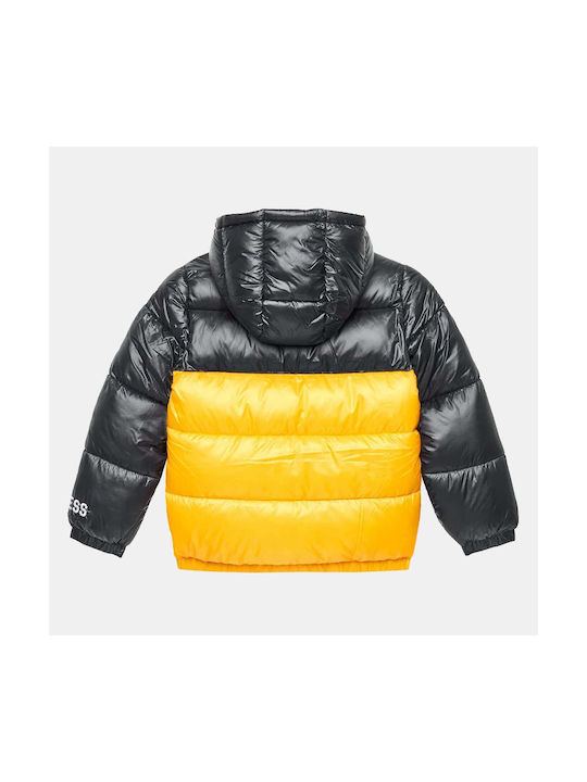 Guess Kids Quilted Jacket with Hood Yellow