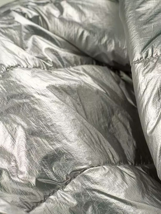 Kinder Freizeitjacke mit Kapuze Silber