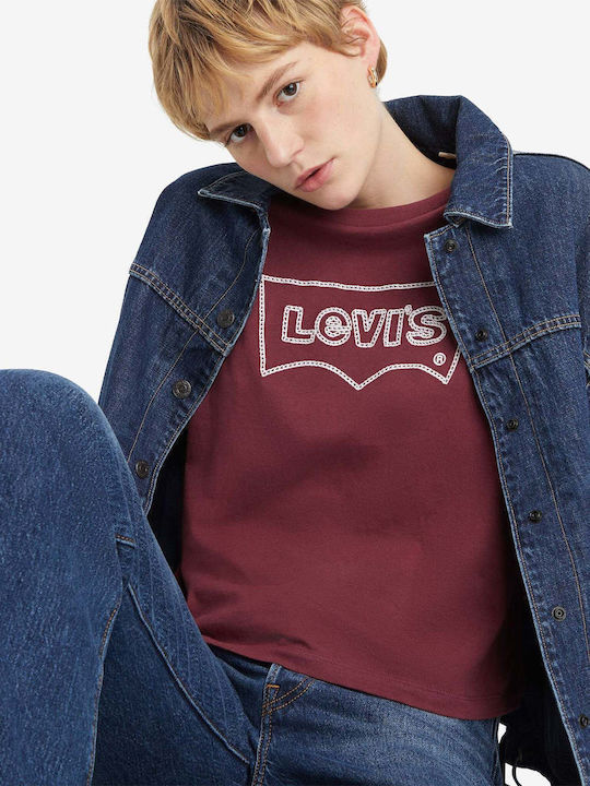 Levi's Γυναικείο T-shirt Μπορντω