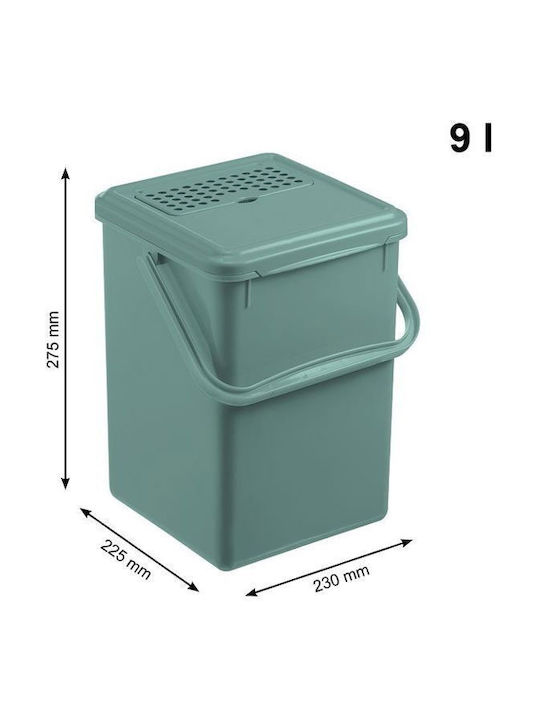 9l Compost Bucket Carbon Filter Bio Mistletoe Green
