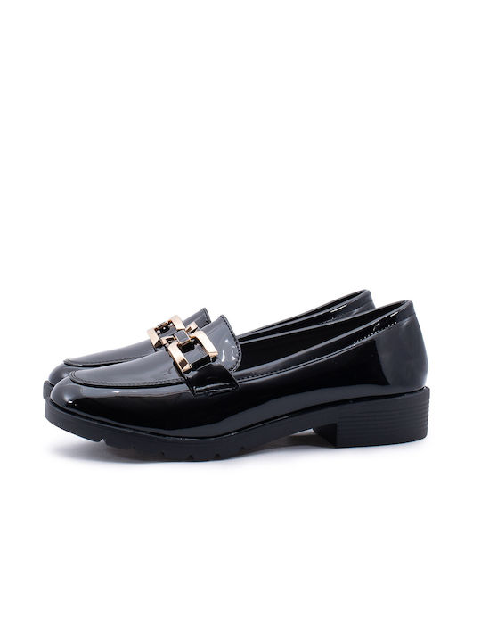 Love4shoes Damen Loafers in Schwarz Farbe