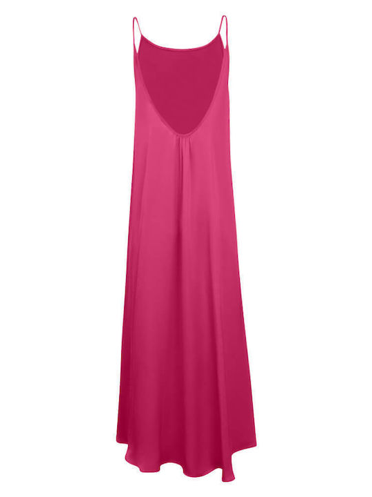 Prince Oliver Maxi Evening Dress Satin Fuchsia