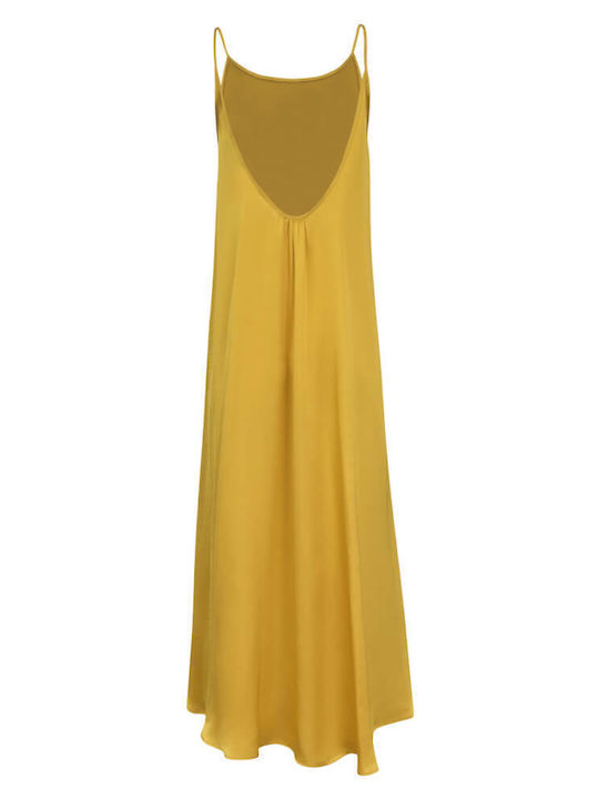 Prince Oliver Maxi Evening Dress Satin Yellow