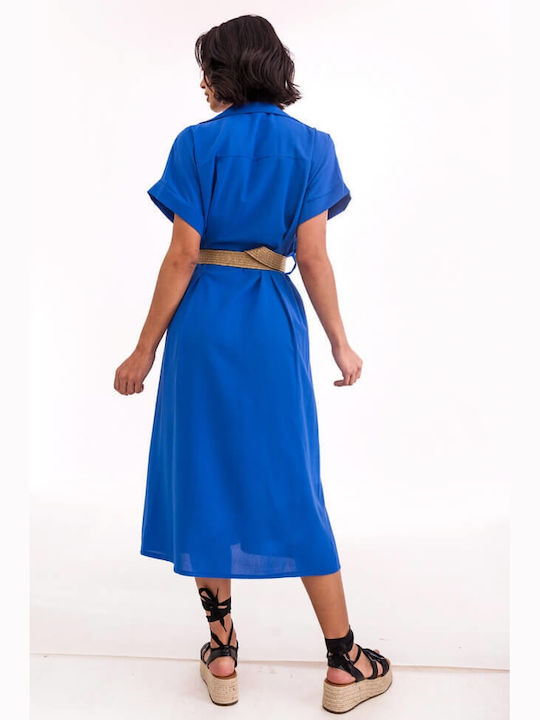 Luigi Maxi Shirt Dress Dress Blue