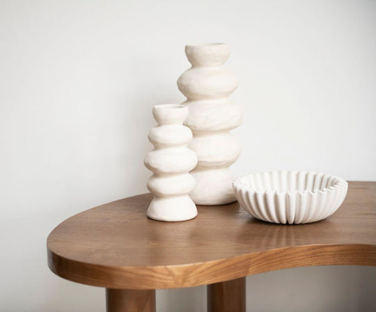 Βάζο Itaca Ah-ax24036 Φ10x20cm White Andrea House Κεραμικό