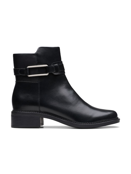 Clarks Maye Leder Damen Knöchelstiefel Schwarz