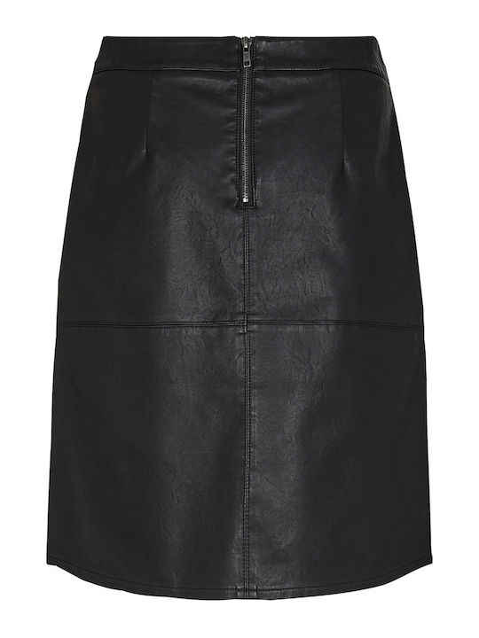 Soya Concept Leather Pencil High Waist Midi Skirt Black