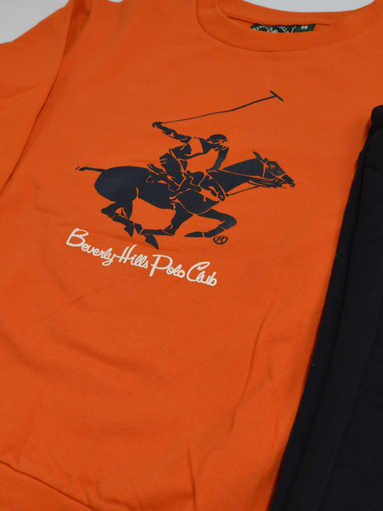 Beverly Hills Polo Club Kids Sweatpants Set Orange/blue