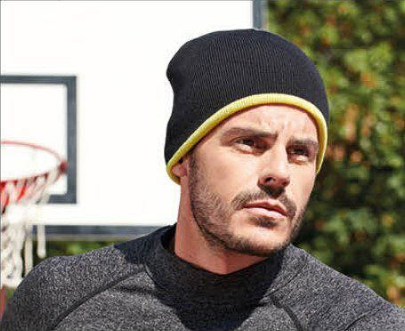Beanie Männer Beanie Gestrickt in Schwarz Farbe