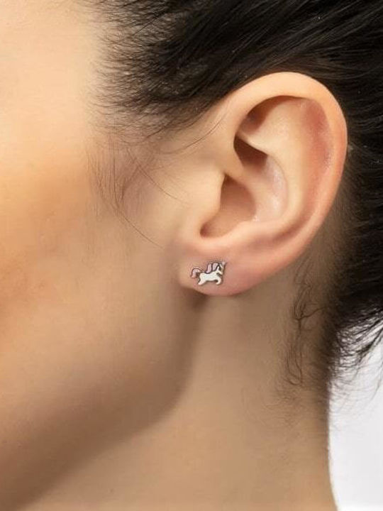 Eforo Kids Earrings Studs Unicorns from Gold 9K