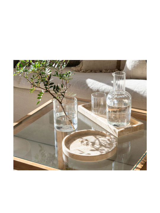 Andrea House Παραλληλόγραμμος Μαρμάρινος Δίσκος Travertine