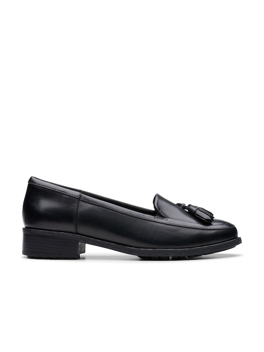 Clarks Edge Leder Damen Mokassins in Schwarz Farbe