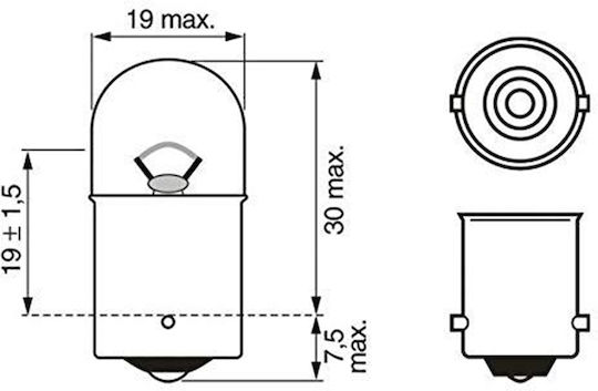 Bosch Λάμπες Αυτοκινήτου R5W / BA15S 12V 5W 2τμχ