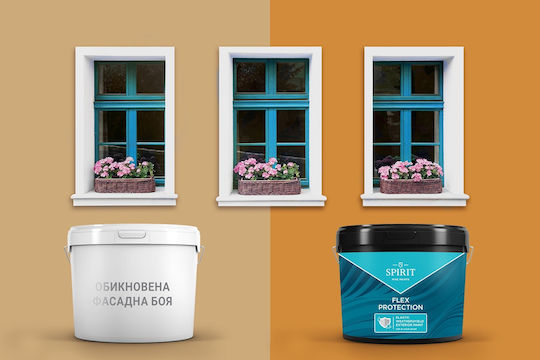 Spirit Flex Protection Facade Paint 4 L Exterior Paint High Elasticity Water Resistance Temperature Changes Uv Radiation Resistance