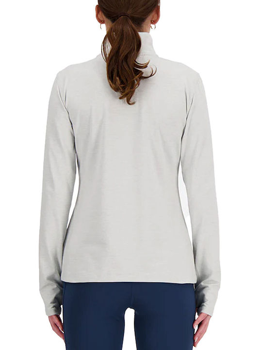 New Balance Essentials Women's Long Sleeve Sweater with Zipper Gray