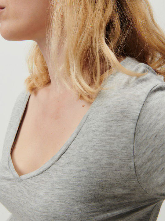 Jacksonville Women's Cotton Long Sleeve Blouse Heather Gray