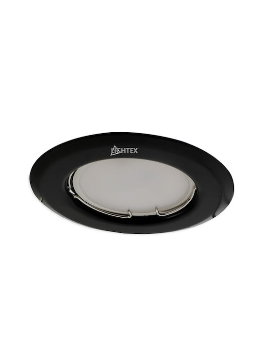 Lightex Rund Rahmen für Spots GU10 Schwarz 5x5cm. 1Stück