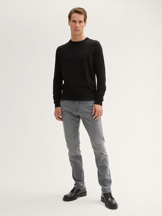 Basic Langarm-Pullover Black