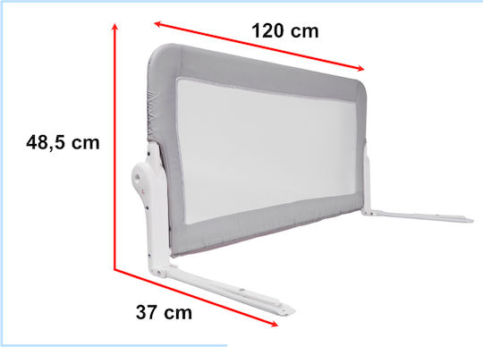 ikonka Protecție Pliabilă Pentru Bară De Pat Din Metal Gri 120x48.5cm
