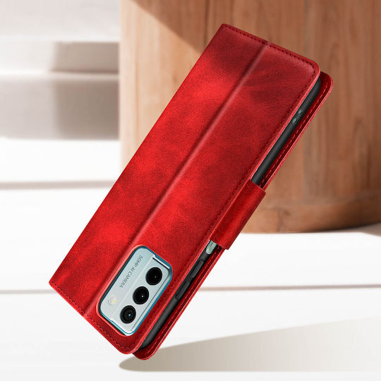 Case Nokia G22 Wallet Video Stand Bara Soft Leather Series Red