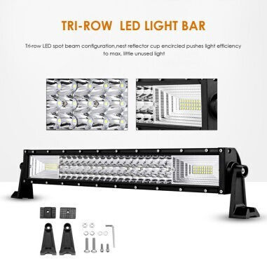 Gekrümmte LED Auto-Leiste 324W LED 3 Reihen 12V-24V 22680 Lumen 21,5"/54,6 cm Combo-Strahl 12/60 Grad