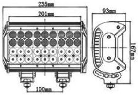 Bară Led Auto 2 Faze Fază Mică Fază Mare 108w/12v-24v 9180 Lumeni Lungime 23.5 Cm Cree Led
