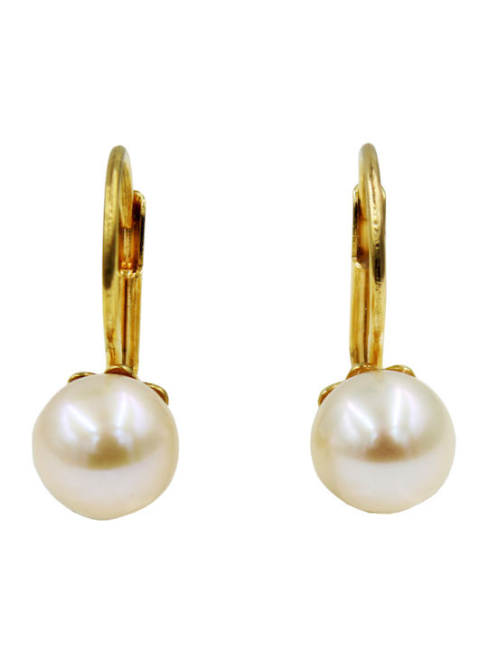 Roloi Kaliamanis Ohrringe aus Gold 14K mit Perlen Roloi Kaliamanis Ohrringe aus Gold 14K mit Perlen