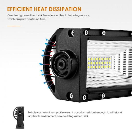 Bară LED Auto 702W LED 3 Rânduri 12V-24V 49140 Lumeni 50″/127 cm Fascicul Combo 12/60 Grade