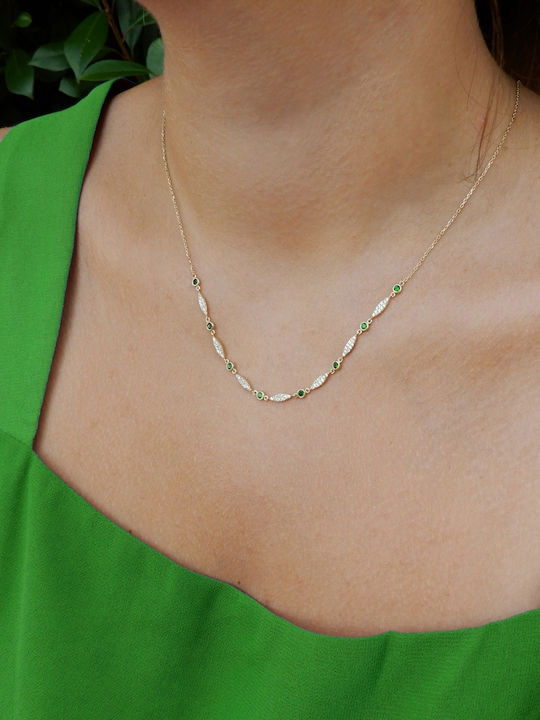 Art d or Gold 14K Necklace with Green Zircon