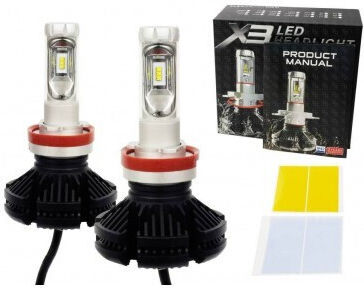 Set aus 2 LED H8 H9 H11 Canbus 50W 12.000 Lm 12V-24V
