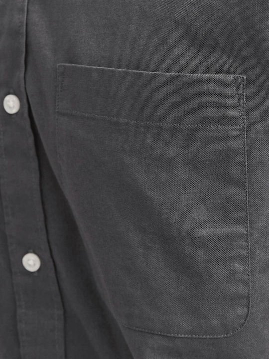 Short-sleeved Cotton Shirt Black Oyster