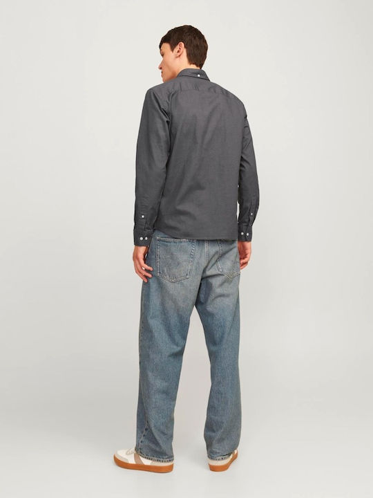Short-sleeved Cotton Shirt Black Oyster