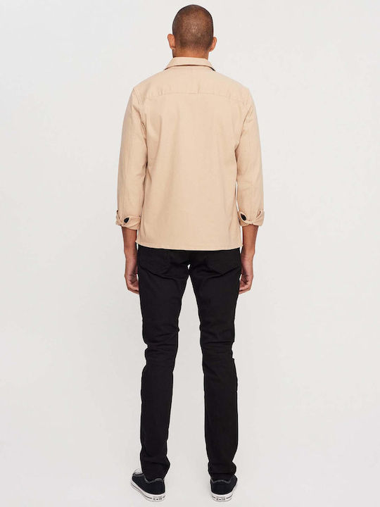 Gabba Topper Herrenhemd Overshirt Langärmelig Beige