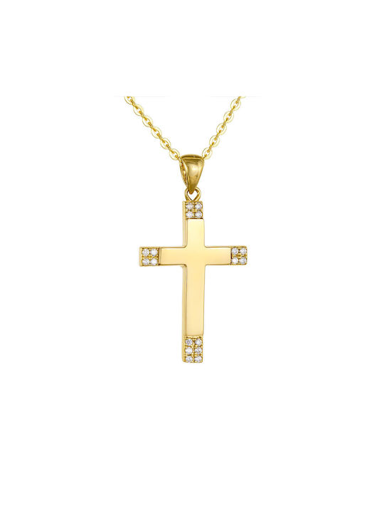 Ioannis Kosmima Damen Gold Kreuz 14K Beidseitig