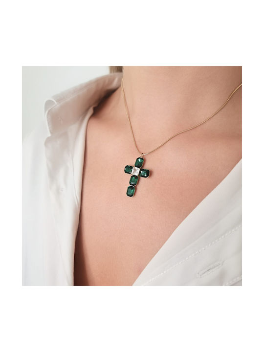 Arapinis Women's Cross from Gold Plated Steel