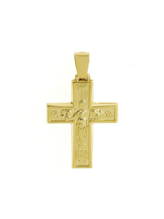 Senzio Belibasakis Men's Gold Cross 14K Double Sided