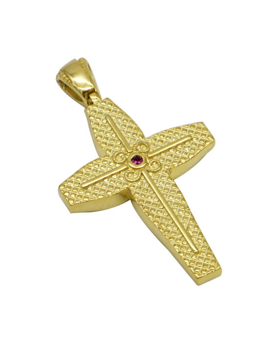 Senzio Belibasakis Women's Gold Byzantine Cross 14K Double Sided