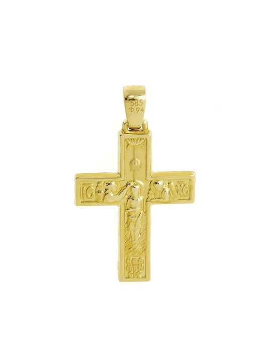 Senzio Belibasakis Men's Gold Cross 14K Double Sided