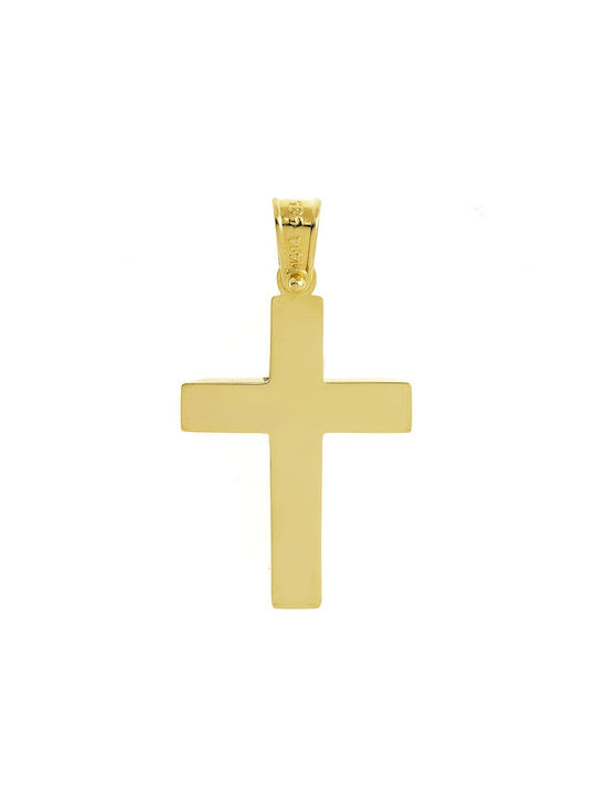 Senzio Belibasakis Men's Gold Cross 14K Double Sided