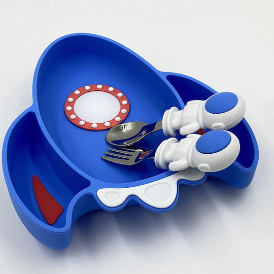 Baby Cloud Baby Food Container Set made of Silicone Blue Spaceship