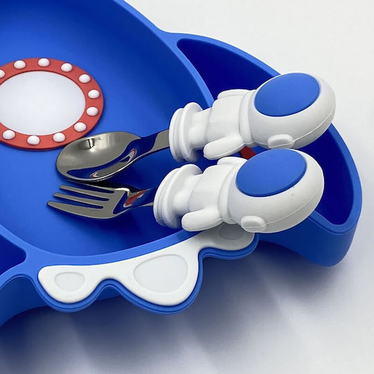 Baby Cloud Baby Food Container Set made of Silicone Blue Spaceship
