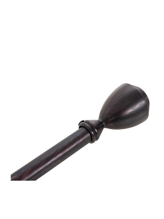 Sidirela Extendable Metallic Curtain Pole Ε 0316Β Single Φ19mm 110-210cm Black