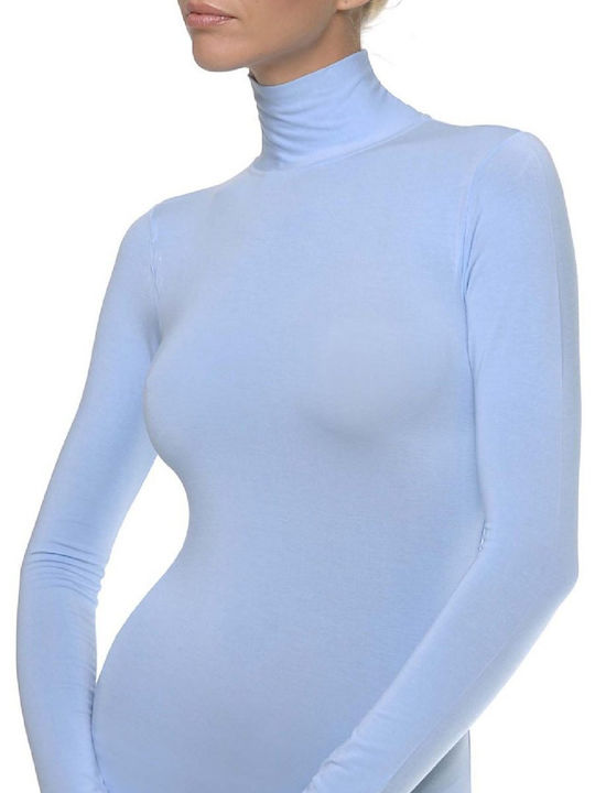 Helios Women's Long Sleeve Turtleneck T-Shirt Light Blue