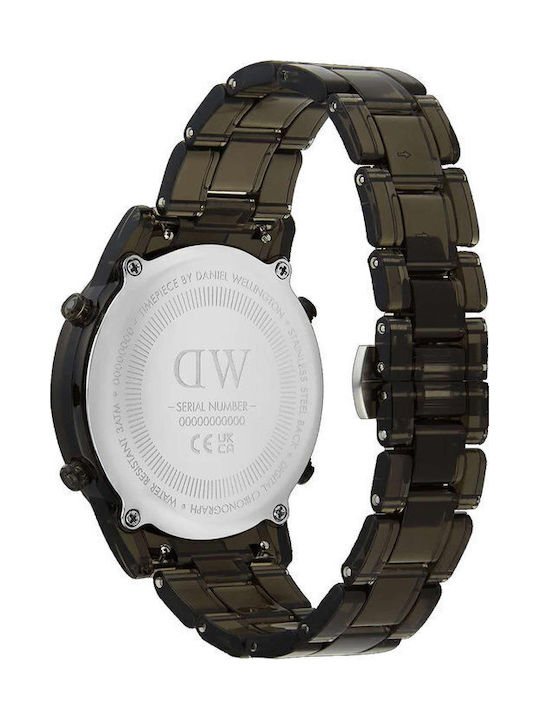 Daniel Wellington Retro Digital Ψηφιακό Ανδρικό Ρολόι 42mm Χρονογράφος Μπαταρίας με Γκρι Καουτσούκ Λουράκι