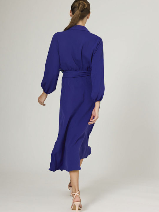 Desiree Midi Kleid Wickel Blue