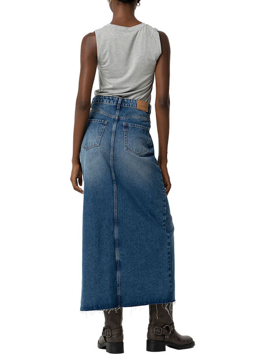 Tiffosi Denim High Waist Maxi Skirt in Blue color